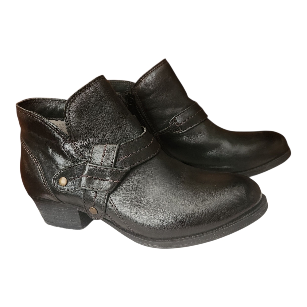 Miz Mooz Black Leather Ankle Boots